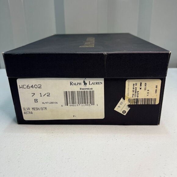 Ralph Lauren Astra Silver Mesh BTM Slides Women Size 7.5 B Y2K Sandals Summer - Picture 2 of 10